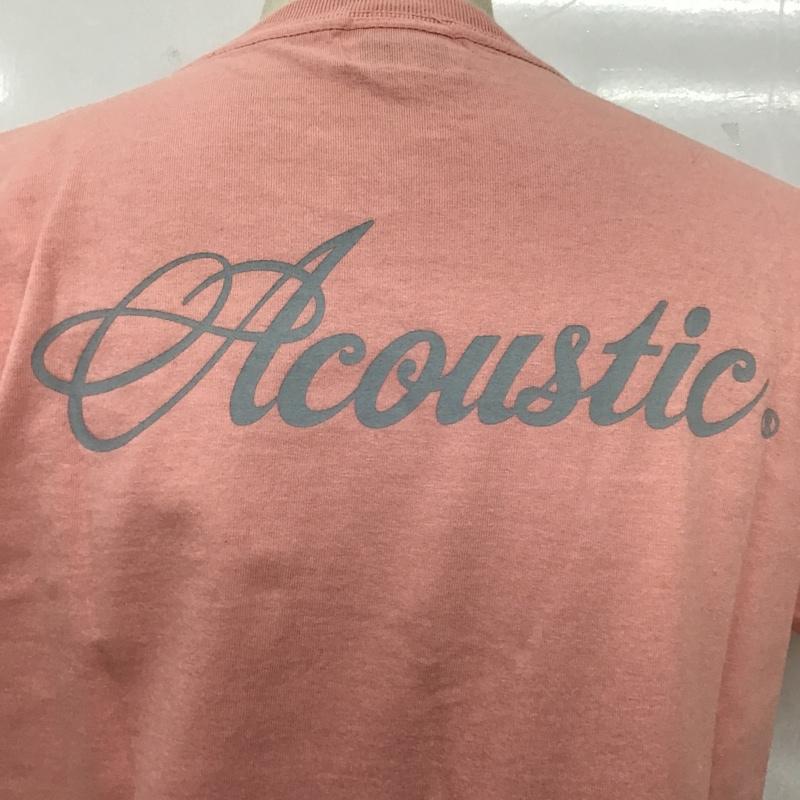 アコースティック ACOUSTIC Tシャツ 半袖 半袖カットソー プリントTシャツ クルーネックカットソー M プリント 桃 / ピンク / メンズ USED 古着 中古 10101440