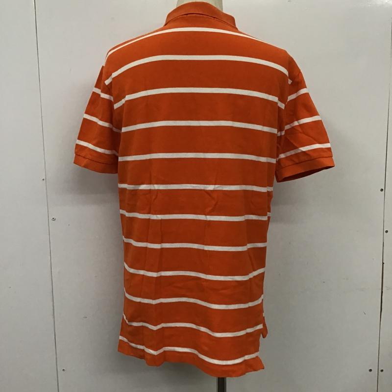ポロバイラルフローレン Polo by RALPH LAUREN ポロシャツ 半袖 半袖ポロシャツ カラーシャツカットソー 刺繍カットソー 半袖カットソー ボーダーカットソー M ボーダー柄 白 / ホワイト / X 橙 / オレンジ / メンズ USED 古着 中古 10101441