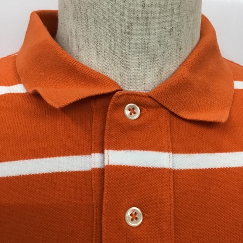 ポロバイラルフローレン Polo by RALPH LAUREN ポロシャツ 半袖 半袖ポロシャツ カラーシャツカットソー 刺繍カットソー 半袖カットソー ボーダーカットソー M ボーダー柄 白 / ホワイト / X 橙 / オレンジ / メンズ USED 古着 中古 10101441