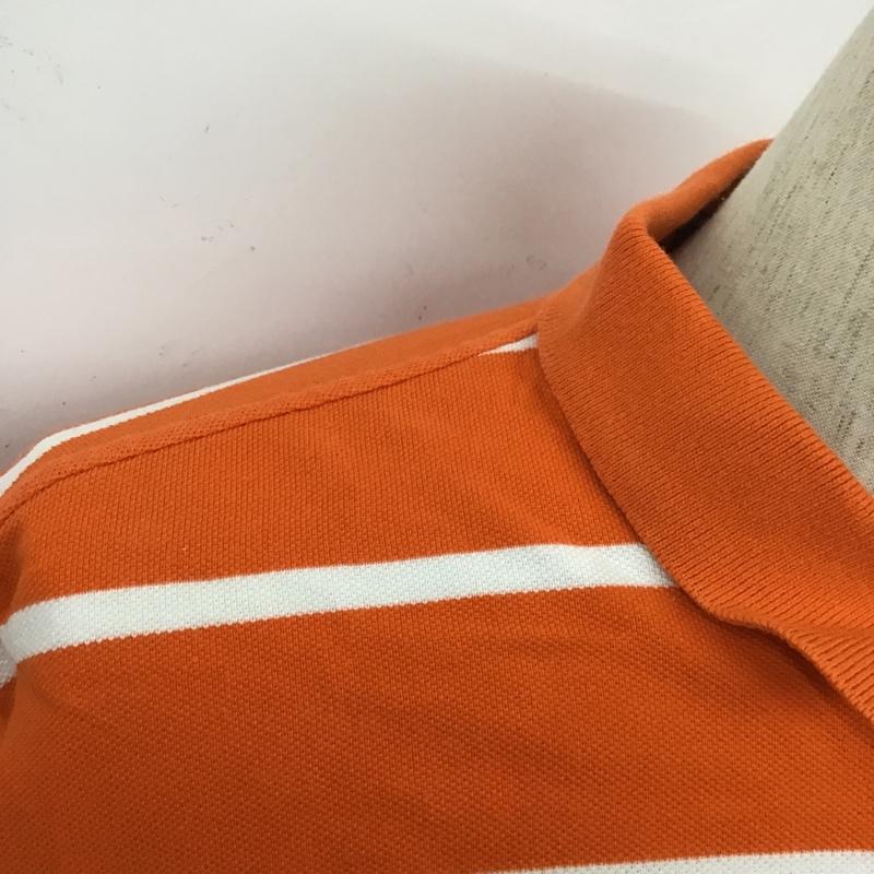 ポロバイラルフローレン Polo by RALPH LAUREN ポロシャツ 半袖 半袖ポロシャツ カラーシャツカットソー 刺繍カットソー 半袖カットソー ボーダーカットソー M ボーダー柄 白 / ホワイト / X 橙 / オレンジ / メンズ USED 古着 中古 10101441