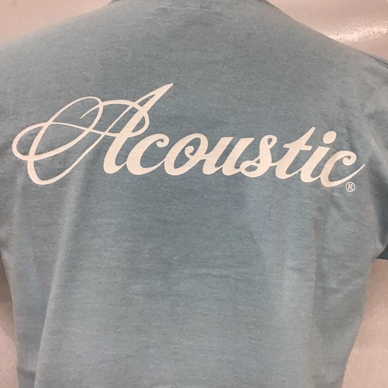 アコースティック ACOUSTIC Tシャツ 半袖 半袖カットソー プリントTシャツ クルーネックカットソー M プリント 水色 / ライトブルー / メンズ USED 古着 中古 10101442