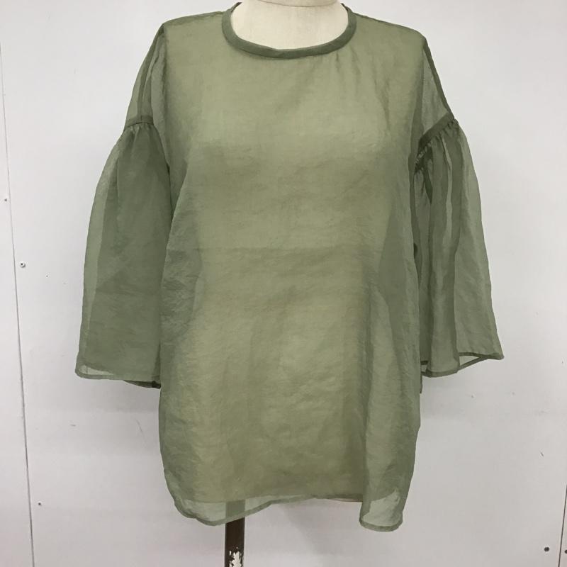 クラネ CLANE カットソー 半袖 13112-5012 半袖カットソー クルーネックカットソー シースルーカットソー 1 無地 緑 / グリーン /  レディース USED 古着 中古 10101450