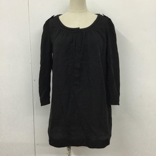 バーバリーロンドン Burberry London カットソー 長袖 長袖カットソー ヘンリーネックカットソー 長袖シャツカットソー 38 無地 黒 / ブラック /  レディース USED 古着 中古 10101457