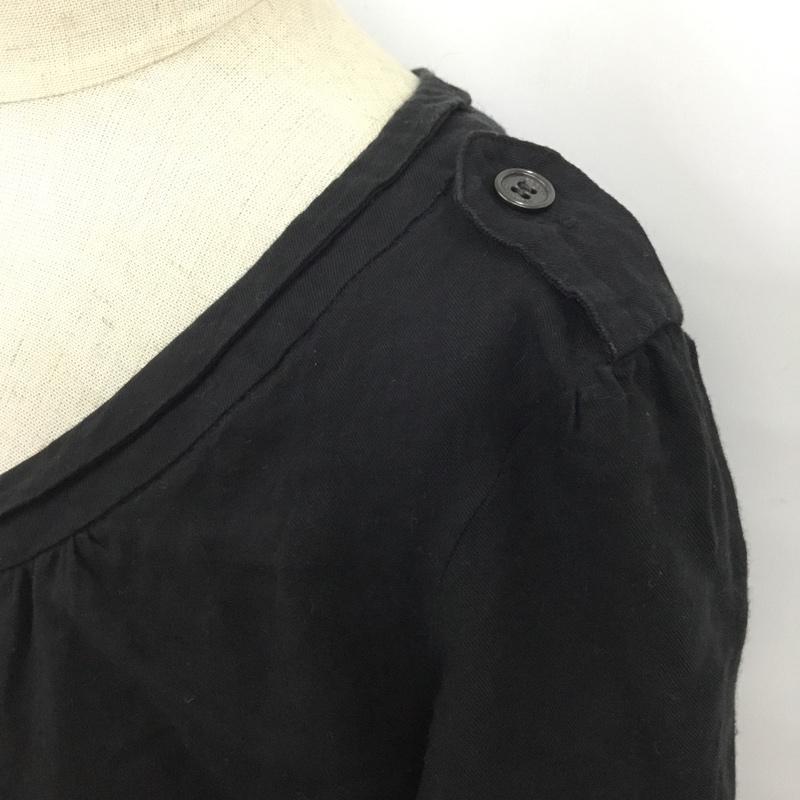 バーバリーロンドン Burberry London カットソー 長袖 長袖カットソー ヘンリーネックカットソー 長袖シャツカットソー 38 無地 黒 / ブラック /  レディース USED 古着 中古 10101457