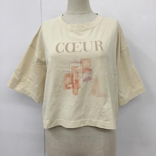 センスオブプレイスバイアーバンリサーチ SENSE OF PLACE by URBAN RESEARCH Tシャツ 半袖 AA05-21L137 クロップドアートTシャツ 半袖カットソー プリントTシャツ FREE ロゴ、文字 ベージュ / ベージュ /  レディース USED 古着 中古 10101458