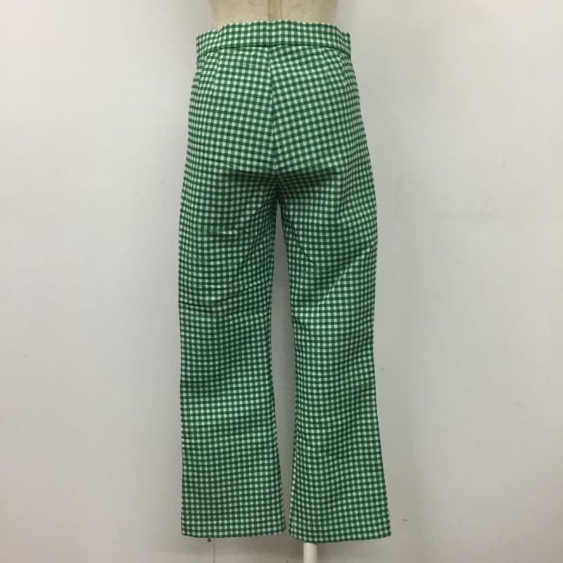 ザラ ZARA パンツ スラックス チェックパンツ スラックス カジュアルパンツ スリムパンツ ストレッチパンツ S チェック 白 / ホワイト / X 緑 / グリーン /  レディース USED 古着 中古 10101460