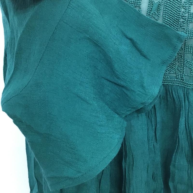 セポ cepo カットソー 半袖 半袖カットソー Vネックカットソー フレアカットソー M 無地 緑 / グリーン /  レディース USED 古着 中古 10101464