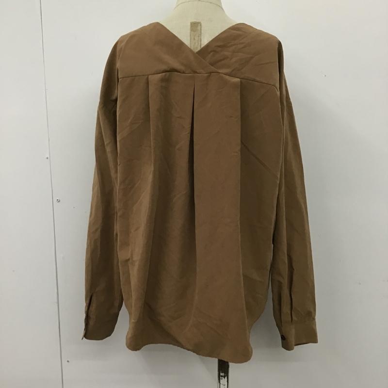 レプシィム LEPSIM シャツ、ブラウス 長袖 LP060399AD 長袖ブラウス ノーカラーシャツ 長袖シャツ FREE 無地 茶 / ブラウン / レディース USED 古着 中古 10101466