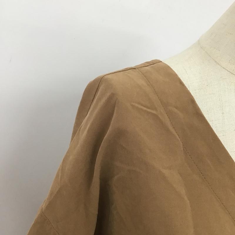 レプシィム LEPSIM シャツ、ブラウス 長袖 LP060399AD 長袖ブラウス ノーカラーシャツ 長袖シャツ FREE 無地 茶 / ブラウン / レディース USED 古着 中古 10101466