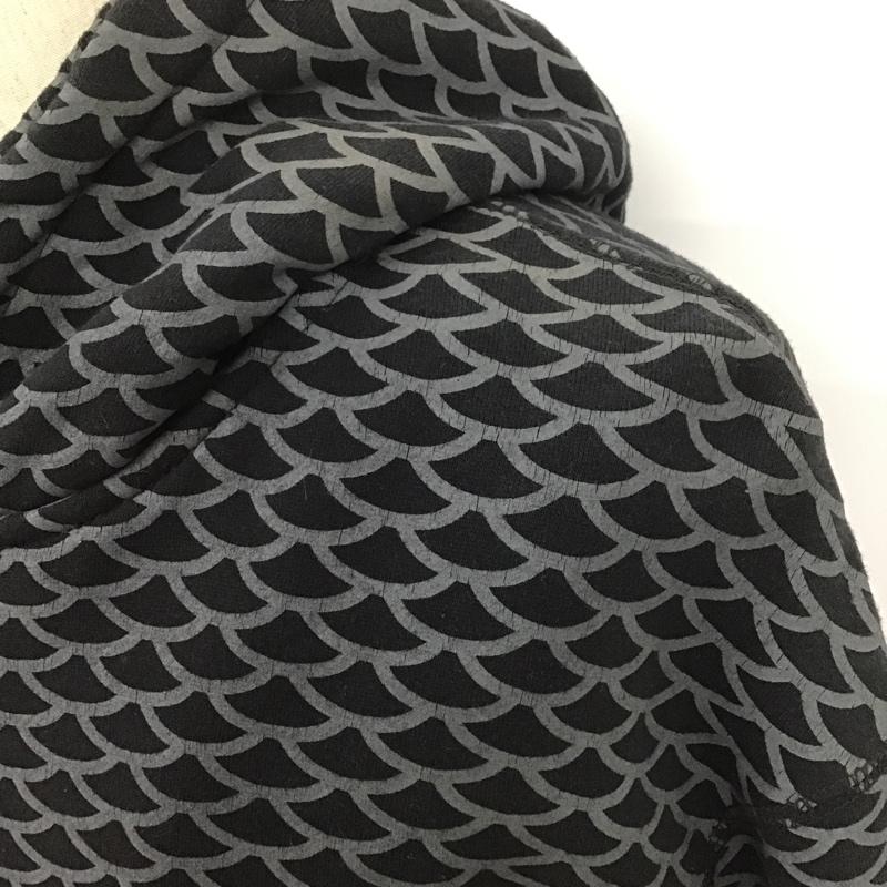 ビリオネア・ボーイズ・クラブ BILLIONAIRE BOYS CLUB パーカー 長袖 B1012K264 ジップアップ ワッペン XL 総柄 黒 / ブラック / X 灰 / グレー / メンズ USED 古着 中古 10101517