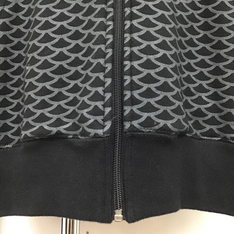 ビリオネア・ボーイズ・クラブ BILLIONAIRE BOYS CLUB パーカー 長袖 B1012K264 ジップアップ ワッペン XL 総柄 黒 / ブラック / X 灰 / グレー / メンズ USED 古着 中古 10101517