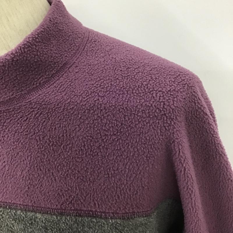 ザノースフェイス THE NORTH FACE トレーナー 長袖 NL45009 フリース プルオーバー モックネック バイカラー S ロゴ、文字 灰 / グレー / X 紫 / パープル / メンズ USED 古着 中古 10101529