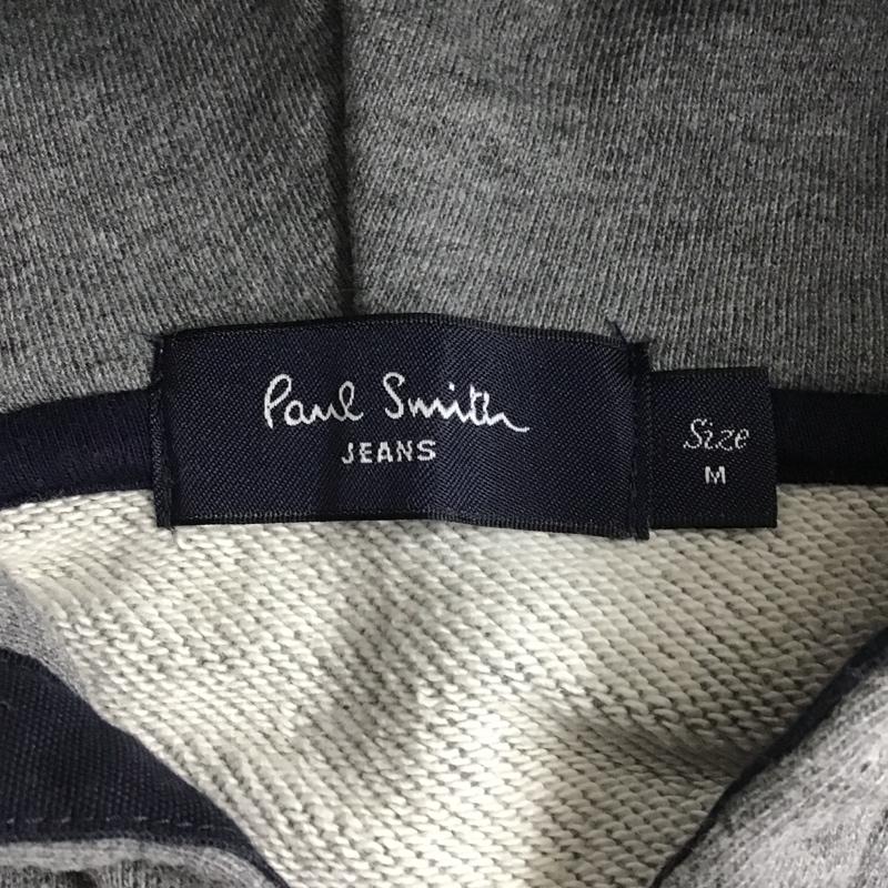 ポールスミス Paul Smith パーカー 長袖 PJ-DW-36731 フルジップ フーディー しまうま M ワンポイント 灰 / グレー / メンズ USED 古着 中古 10101537