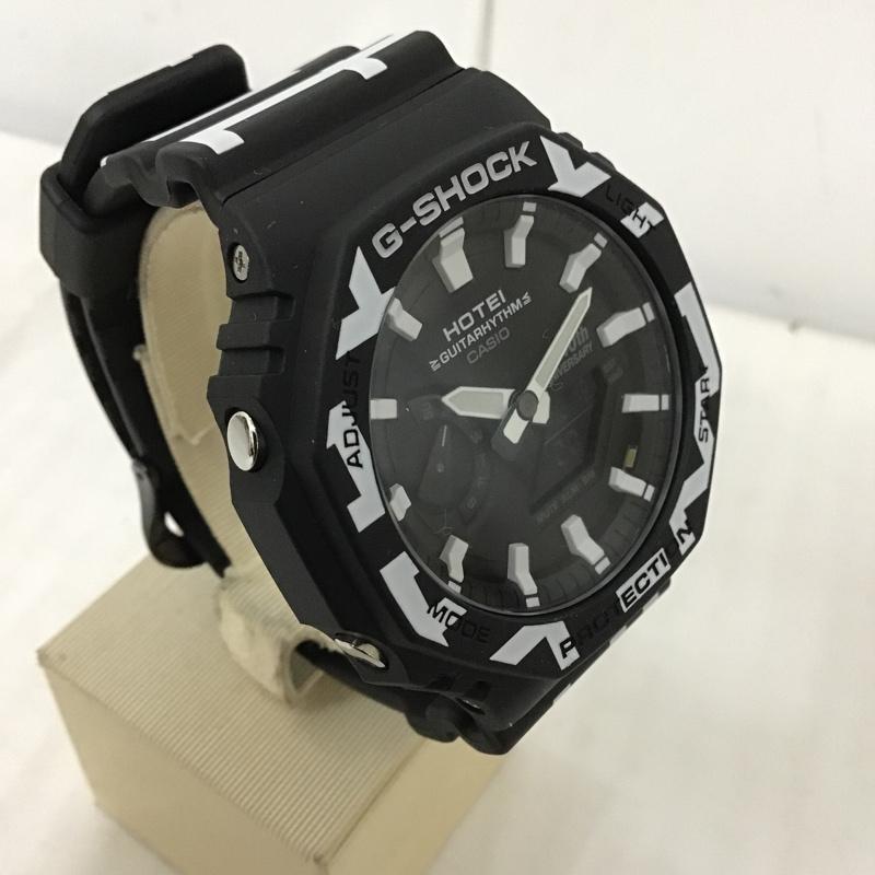 ジーショック G-SHOCK 腕時計 アナログ(クォーツ式) GA-2100HT 布袋寅泰 コラボレーション ギタリズム柄 箱有 40周年記念 総柄 黒 / ブラック / X 白 / ホワイト / メンズ USED 古着 中古 10101553