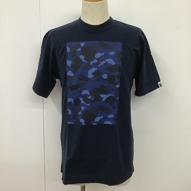アベイシングエイプ A BATHING APE Tシャツ 半袖 半袖カットソー プリントTシャツ クルーネックカットソー M プリント 紺 / ネイビー / メンズ USED 古着 中古 10101596