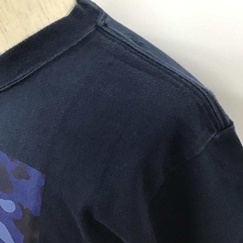 アベイシングエイプ A BATHING APE Tシャツ 半袖 半袖カットソー プリントTシャツ クルーネックカットソー M プリント 紺 / ネイビー / メンズ USED 古着 中古 10101596