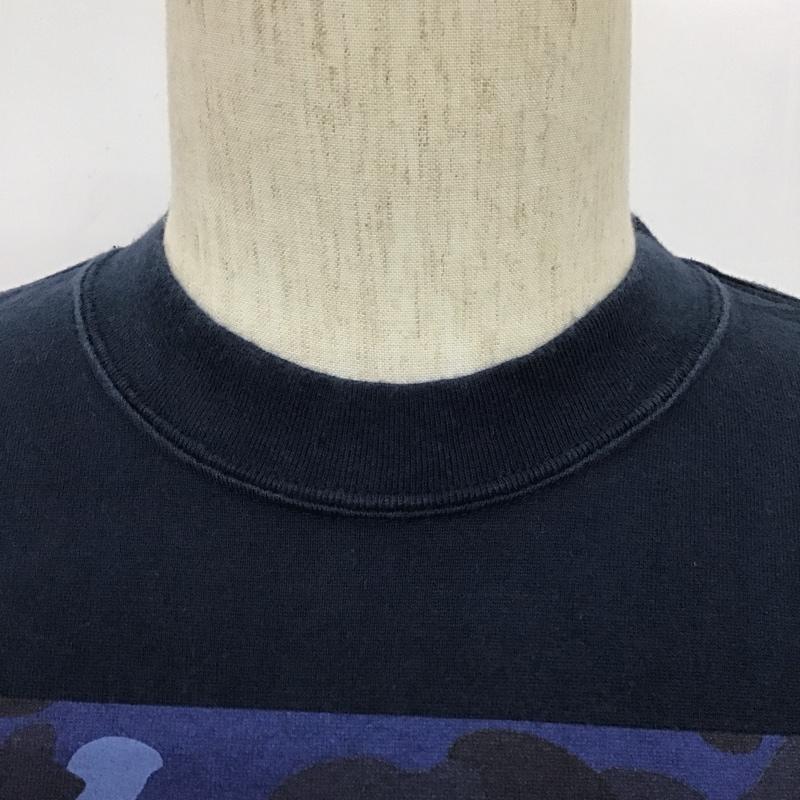 アベイシングエイプ A BATHING APE Tシャツ 半袖 半袖カットソー プリントTシャツ クルーネックカットソー M プリント 紺 / ネイビー / メンズ USED 古着 中古 10101596