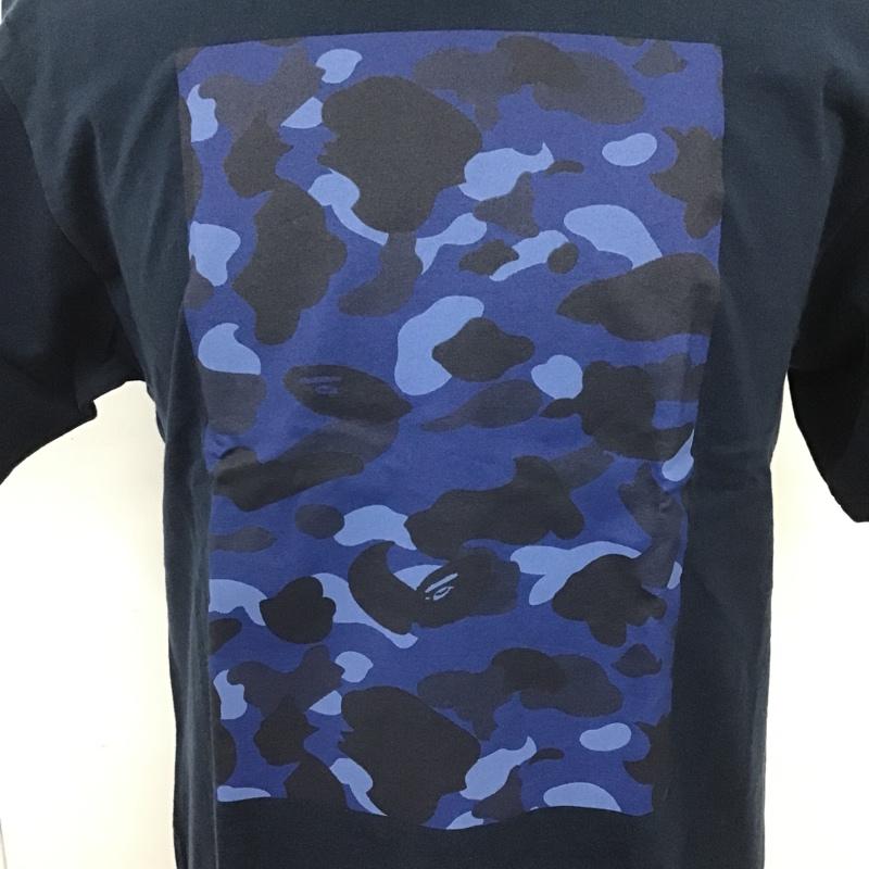 アベイシングエイプ A BATHING APE Tシャツ 半袖 半袖カットソー プリントTシャツ クルーネックカットソー M プリント 紺 / ネイビー / メンズ USED 古着 中古 10101596