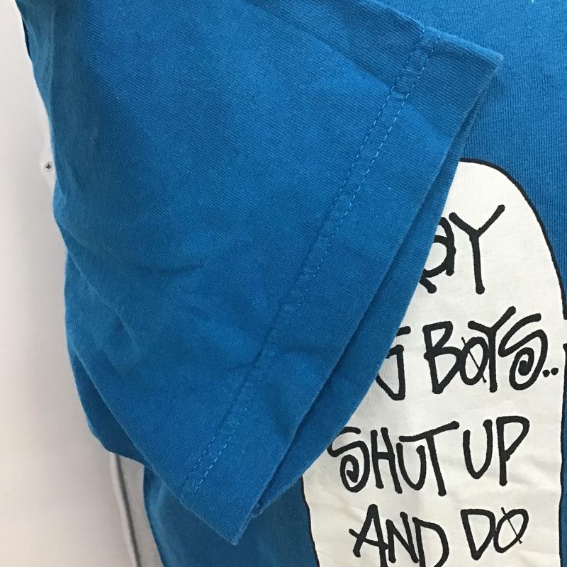 ステューシー STUSSY Tシャツ 半袖 半袖カットソー プリントTシャツ クルーネックカットソー L プリント 青 / ブルー / メンズ USED 古着 中古 10101597