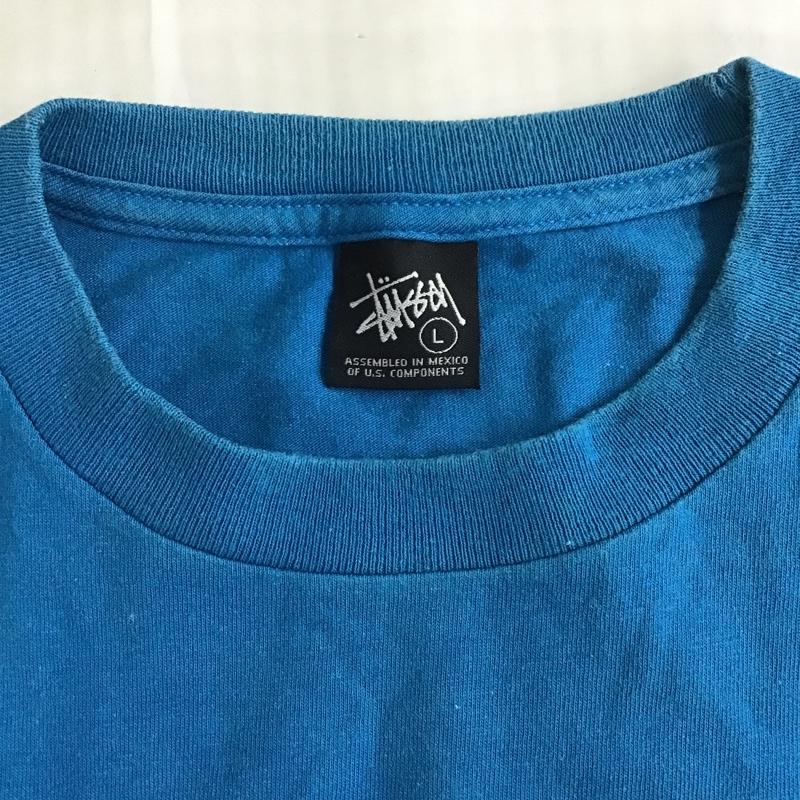 ステューシー STUSSY Tシャツ 半袖 半袖カットソー プリントTシャツ クルーネックカットソー L プリント 青 / ブルー / メンズ USED 古着 中古 10101597