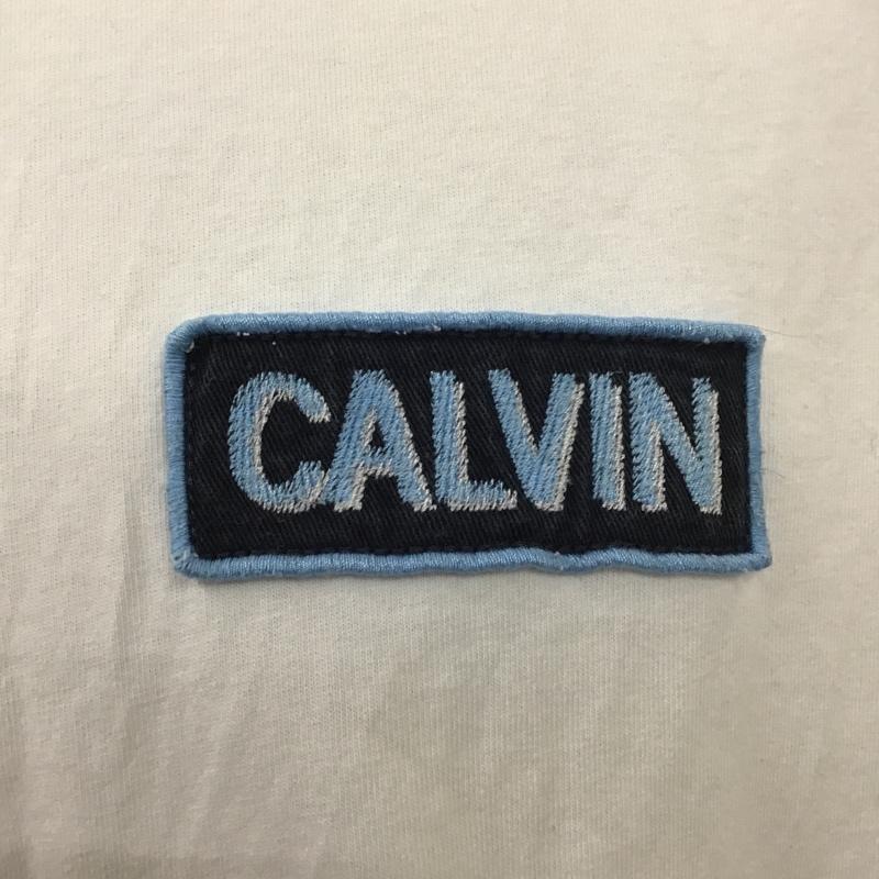 カルヴァン クライン ジーンズ Calvin Klein Jeans Tシャツ 半袖 半袖カットソー プリントTシャツ クルーネックカットソー ワッペン M ロゴ、文字 白 / ホワイト / メンズ USED 古着 中古 10101600