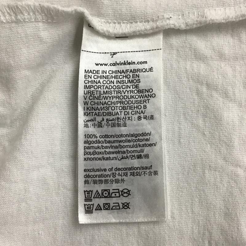 カルヴァン クライン ジーンズ Calvin Klein Jeans Tシャツ 半袖 半袖カットソー プリントTシャツ クルーネックカットソー ワッペン M ロゴ、文字 白 / ホワイト / メンズ USED 古着 中古 10101600