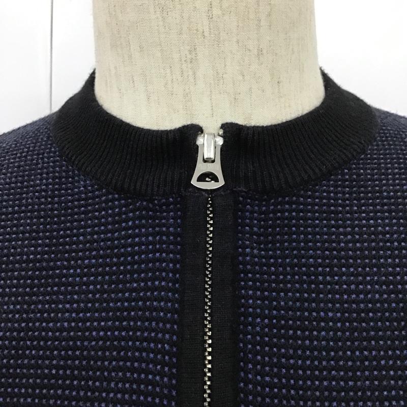 ポールスミス Paul Smith カーディガン 長袖 ジップアップジャケット カーディガン 長袖カットソー ニットジャケット S 無地 紺 / ネイビー / X 青 / ブルー / メンズ USED 古着 中古 10101628