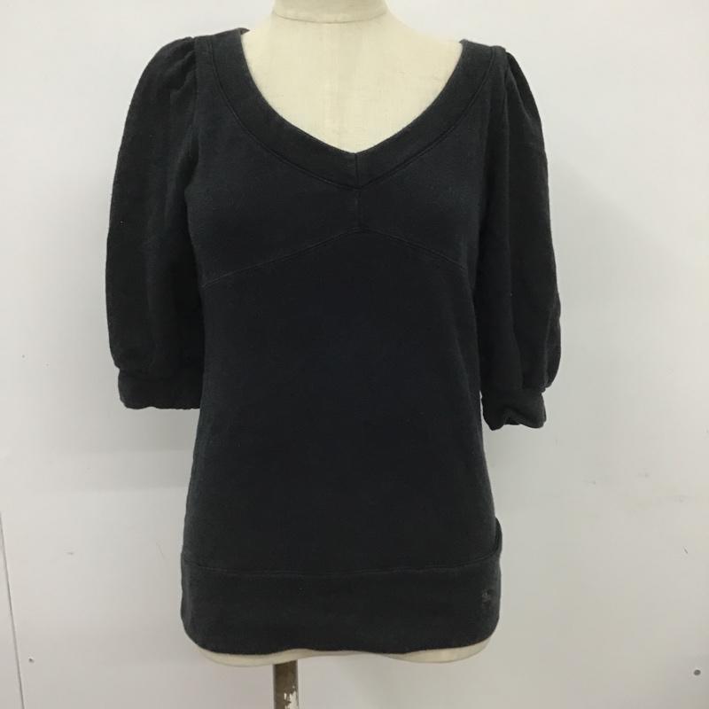 バーバリーブルーレーベル BURBERRY BLUE LABEL カットソー 半袖 38 無地 黒 / ブラック /  レディース USED 古着 中古 10101656