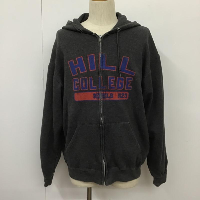 チャンピオン Champion パーカー 長袖 ジップパーカー L 無地 チャコールグレー / チャコールグレー / メンズ USED 古着 中古 10101719