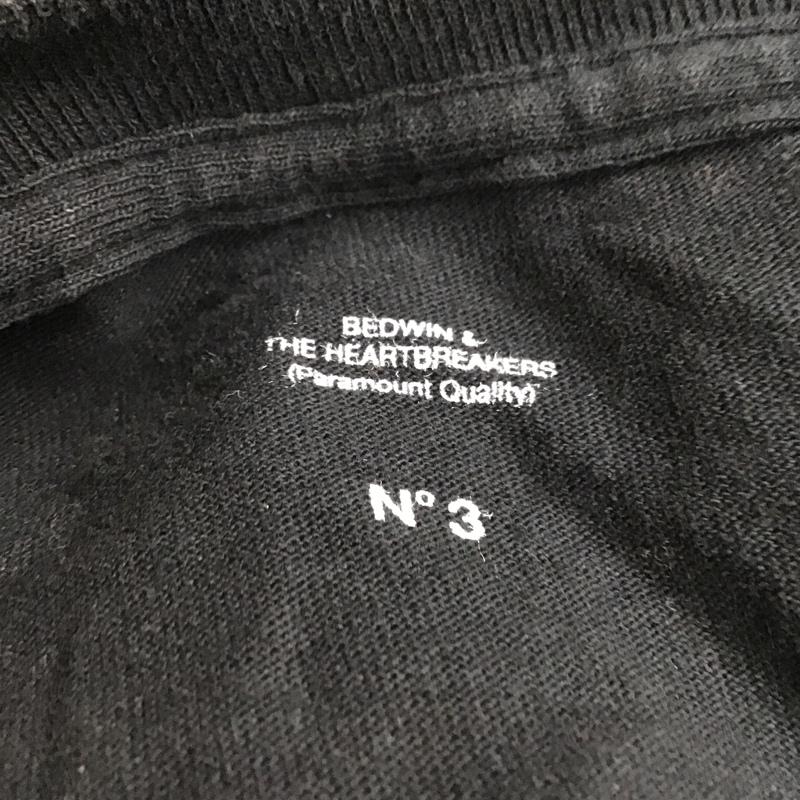 ベドウィン アンド ザ ハートブレイカーズ BEDWIN & THE HEARTBREAKERS Tシャツ 長袖 ロンT スリーブロゴ 3 プリント 黒 / ブラック / メンズ USED 古着 中古 10101747
