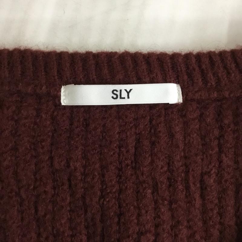 スライ SLY ニット、セーター 長袖 FREE 無地 えんじ / ワインレッド / レディース USED 古着 中古 10101779