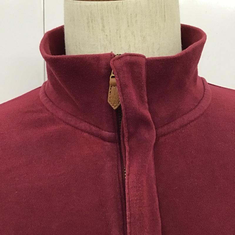 ポロゴルフラルフローレン POLOGOLF カットソー 長袖 長袖カットソー ジップアップネックカットソー ロングスリーブカットソー 刺繍Tシャツ L ロゴ、文字 えんじ / ワインレッド / メンズ USED 古着 中古 10101802