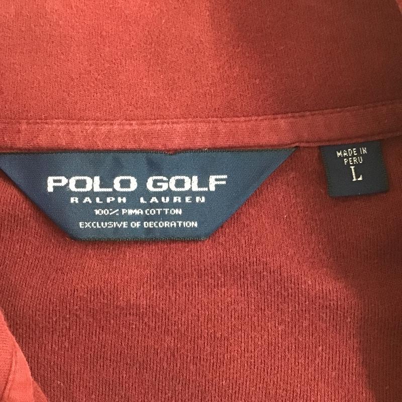 ポロゴルフラルフローレン POLOGOLF カットソー 長袖 長袖カットソー ジップアップネックカットソー ロングスリーブカットソー 刺繍Tシャツ L ロゴ、文字 えんじ / ワインレッド / メンズ USED 古着 中古 10101802