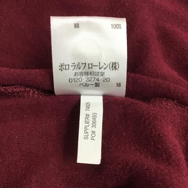 ポロゴルフラルフローレン POLOGOLF カットソー 長袖 長袖カットソー ジップアップネックカットソー ロングスリーブカットソー 刺繍Tシャツ L ロゴ、文字 えんじ / ワインレッド / メンズ USED 古着 中古 10101802