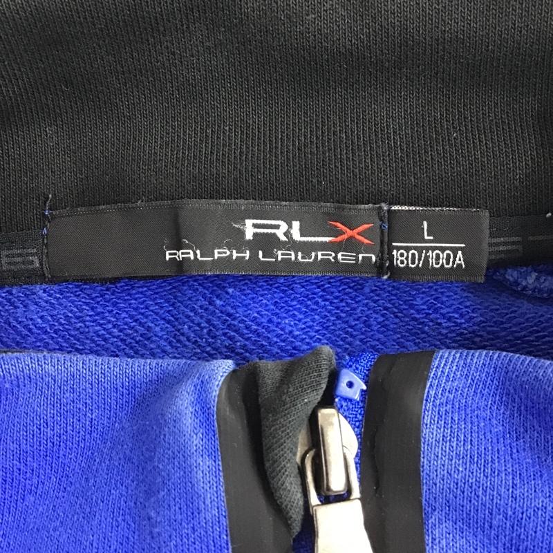 アールエルエックスラルフローレン RLXRALPHLAUREN トレーナー 長袖 長袖スウェット 長袖トレーナー リブカットソー ジップアップネックトレーナー L ロゴ、文字 青 / ブルー / メンズ USED 古着 中古 10101803