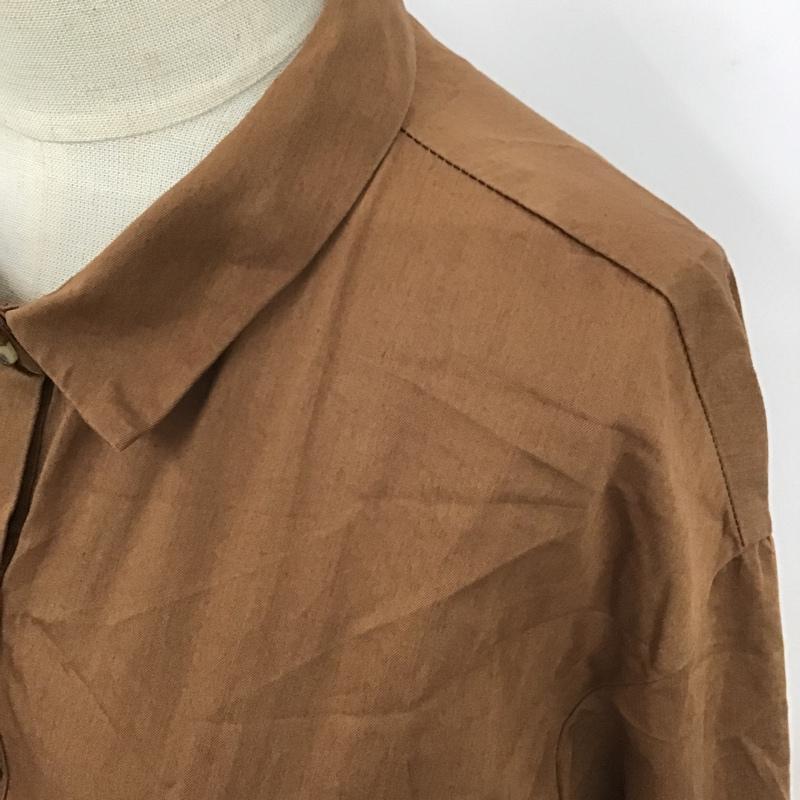 ザラ ZARA ワンピース ロングスカート ロングワンピース 長袖ワンピース カラーシャツワンピース 前開ワンピース M 無地 茶 / ブラウン / レディース USED 古着 中古 10101826