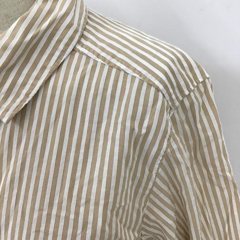 ミチコロンドン MICHIKO LONDON シャツ、ブラウス 長袖 長袖シャツ カラーシャツ ポケットシャツ 長袖カットソー ストライプシャツ 40 ストライプ 白 / ホワイト / X ベージュ / ベージュ / レディース USED 古着 中古 10101827