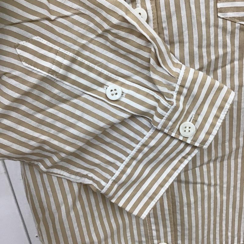 ミチコロンドン MICHIKO LONDON シャツ、ブラウス 長袖 長袖シャツ カラーシャツ ポケットシャツ 長袖カットソー ストライプシャツ 40 ストライプ 白 / ホワイト / X ベージュ / ベージュ / レディース USED 古着 中古 10101827