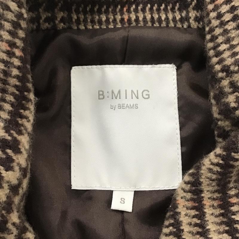 ビーミング バイ ビームス B:MING by BEAMS コート コート一般 93-19-0242-803 ステンカラーコートロングチェックアウター ロングコート S チェック 茶 / ブラウン / レディース USED 古着 中古 10101860