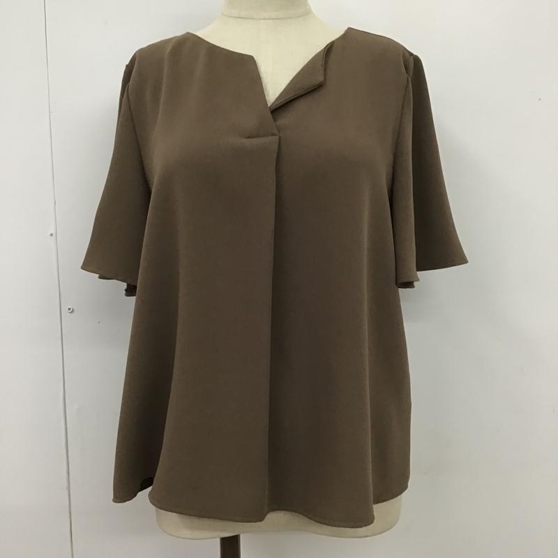 ナチュラルビューティーベーシック NATURAL BEAUTY BASIC カットソー 半袖 S 無地 茶 / ブラウン /  レディース USED 古着 中古 10101892
