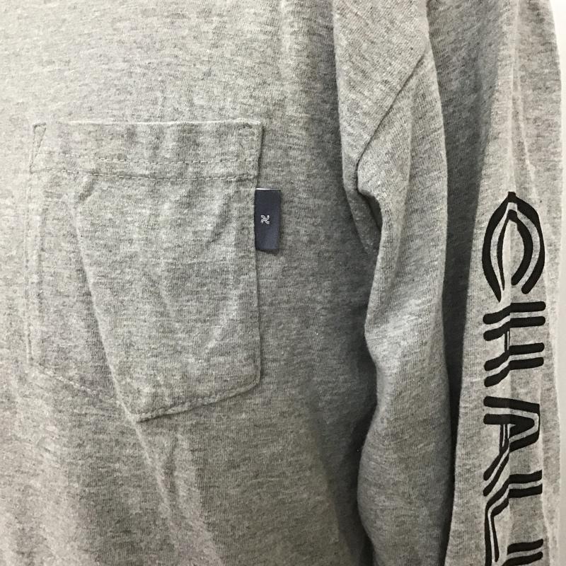 チャレンジャー CHALLENGER カットソー 長袖 長袖カットソー クルーネックカットソー ロングスリーブカットソー プリントTシャツ M ロゴ、文字 灰 / グレー / メンズ USED 古着 中古 10101915