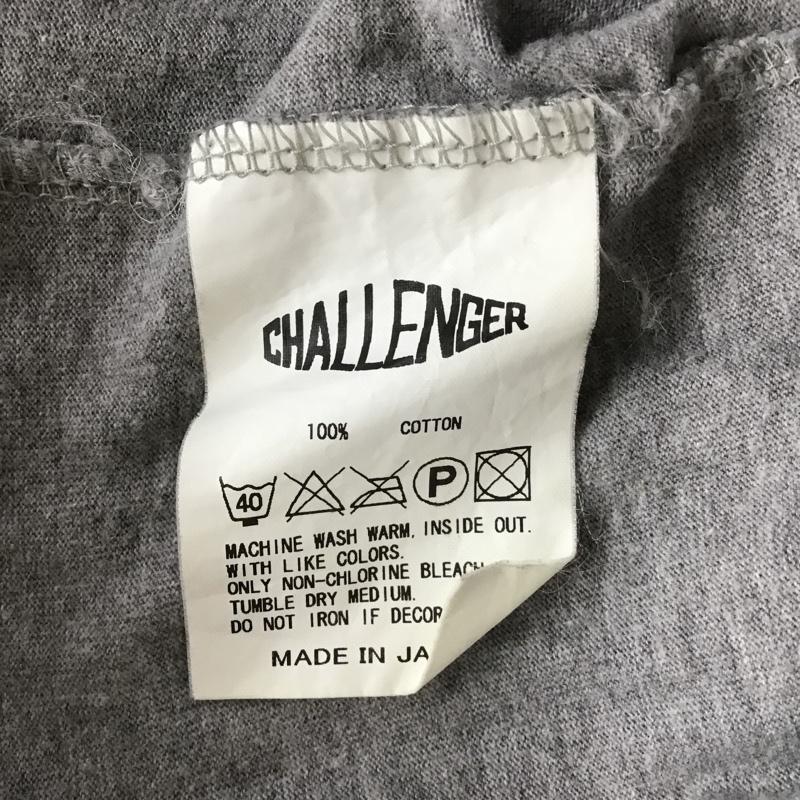 チャレンジャー CHALLENGER カットソー 長袖 長袖カットソー クルーネックカットソー ロングスリーブカットソー プリントTシャツ M ロゴ、文字 灰 / グレー / メンズ USED 古着 中古 10101915