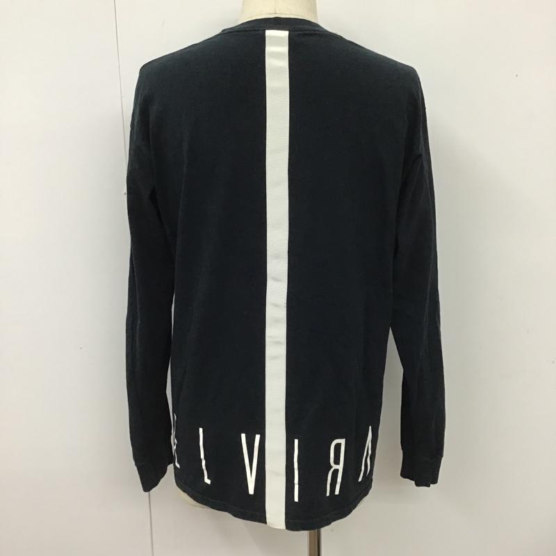 エルヴィラ ELVIRA カットソー 長袖 長袖カットソー クルーネックカットソー ロングスリーブカットソー プリントTシャツ M ロゴ、文字 黒 / ブラック / メンズ USED 古着 中古 10101916