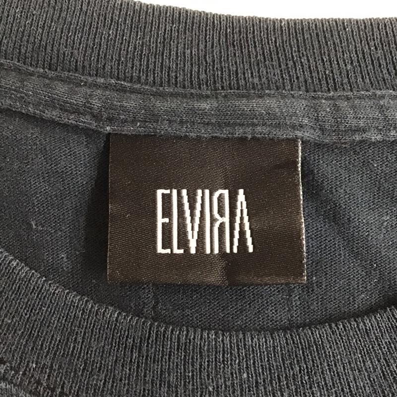 エルヴィラ ELVIRA カットソー 長袖 長袖カットソー クルーネックカットソー ロングスリーブカットソー プリントTシャツ M ロゴ、文字 黒 / ブラック / メンズ USED 古着 中古 10101916
