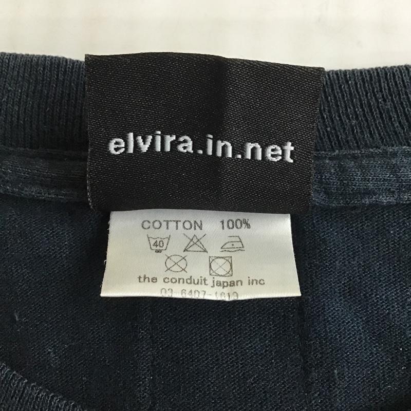 エルヴィラ ELVIRA カットソー 長袖 長袖カットソー クルーネックカットソー ロングスリーブカットソー プリントTシャツ M ロゴ、文字 黒 / ブラック / メンズ USED 古着 中古 10101916
