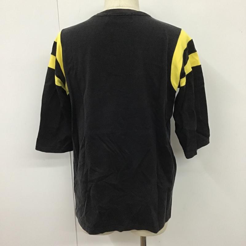 エフエイティー FAT Tシャツ 半袖 半袖カットソー プリントTシャツ クルーネックカットソー ロゴ、文字 黒 / ブラック / X 黄 / イエロー / メンズ USED 古着 中古 10101918