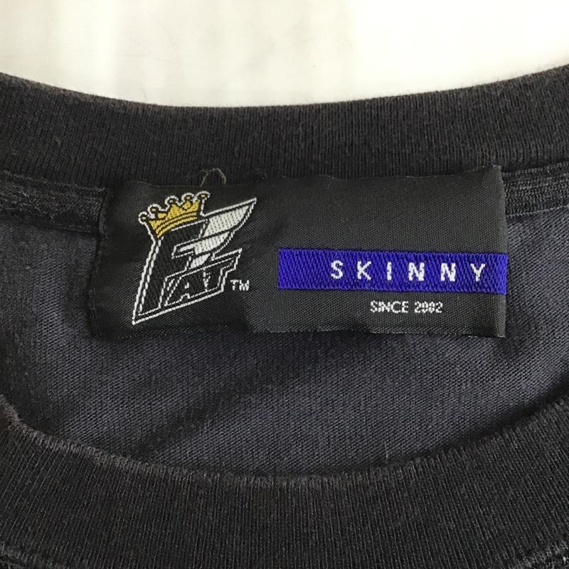 エフエイティー FAT Tシャツ 半袖 半袖カットソー プリントTシャツ クルーネックカットソー ロゴ、文字 黒 / ブラック / X 黄 / イエロー / メンズ USED 古着 中古 10101918