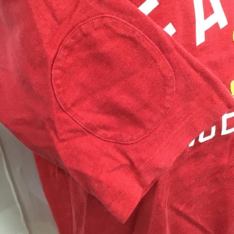 エフエイティー FAT Tシャツ 半袖 半袖カットソー プリントTシャツ クルーネックカットソー ロゴ、文字 赤 / レッド / メンズ USED 古着 中古 10101919