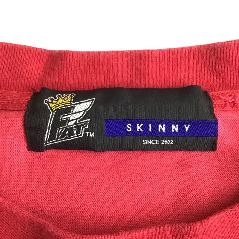 エフエイティー FAT Tシャツ 半袖 半袖カットソー プリントTシャツ クルーネックカットソー ロゴ、文字 赤 / レッド / メンズ USED 古着 中古 10101919