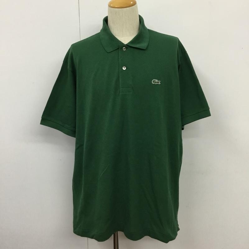 ラコステ LACOSTE ポロシャツ 半袖 半袖カットソー ポロシャツ カラーシャツ カジュアルシャツ XXL ロゴ、文字 緑 / グリーン / メンズ USED 古着 中古 10102000